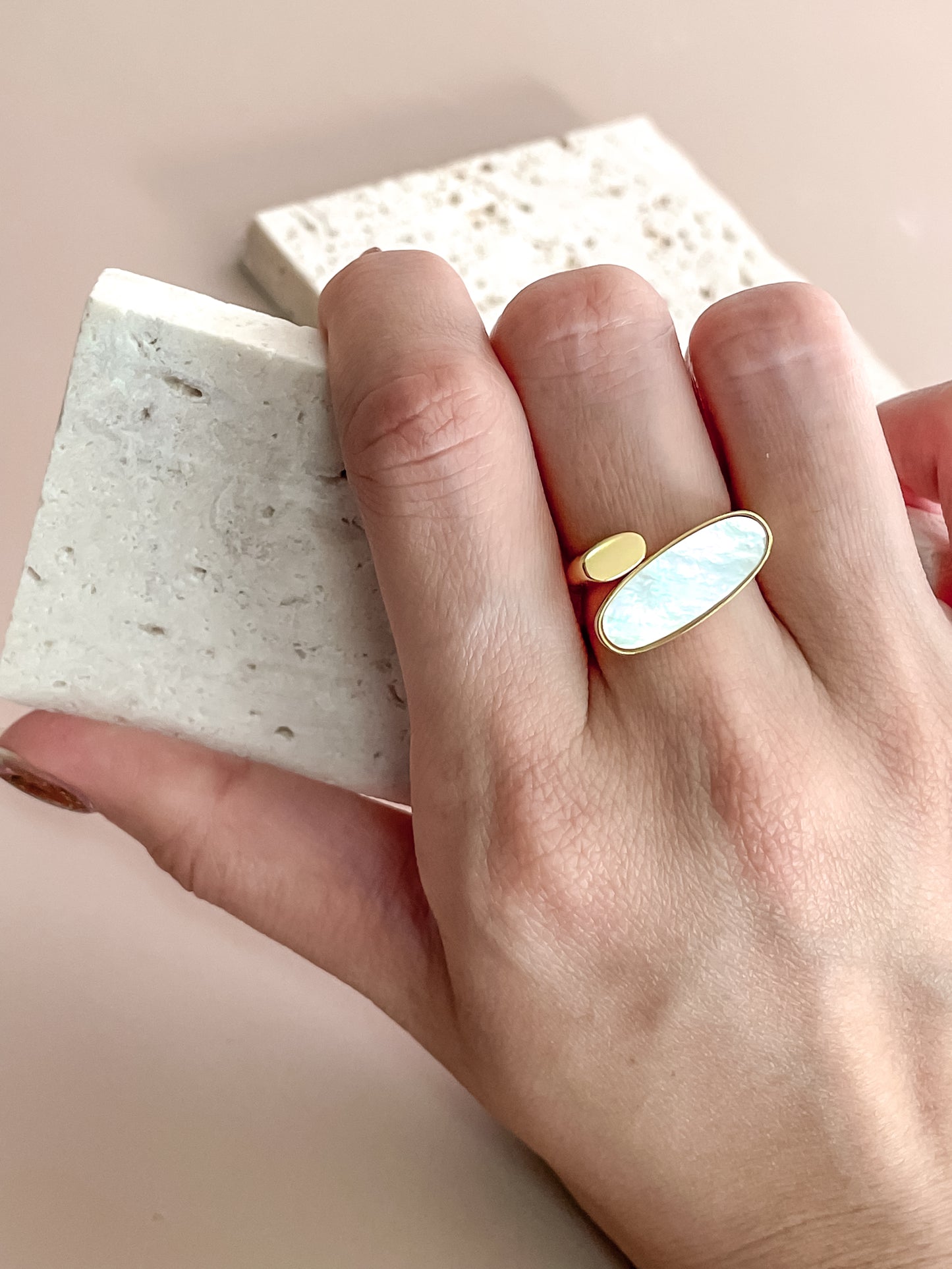 Minimalist Abalone Shell Ring