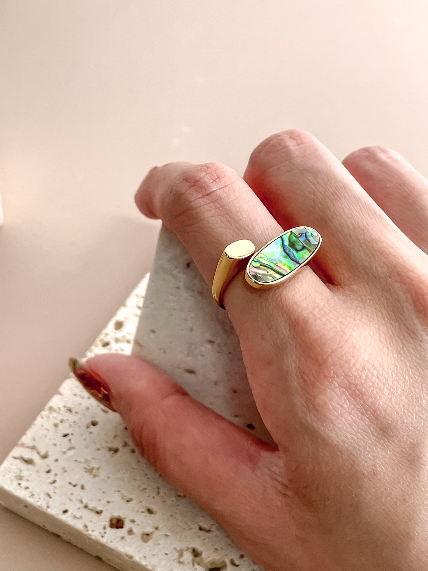 Minimalist Abalone Shell Ring