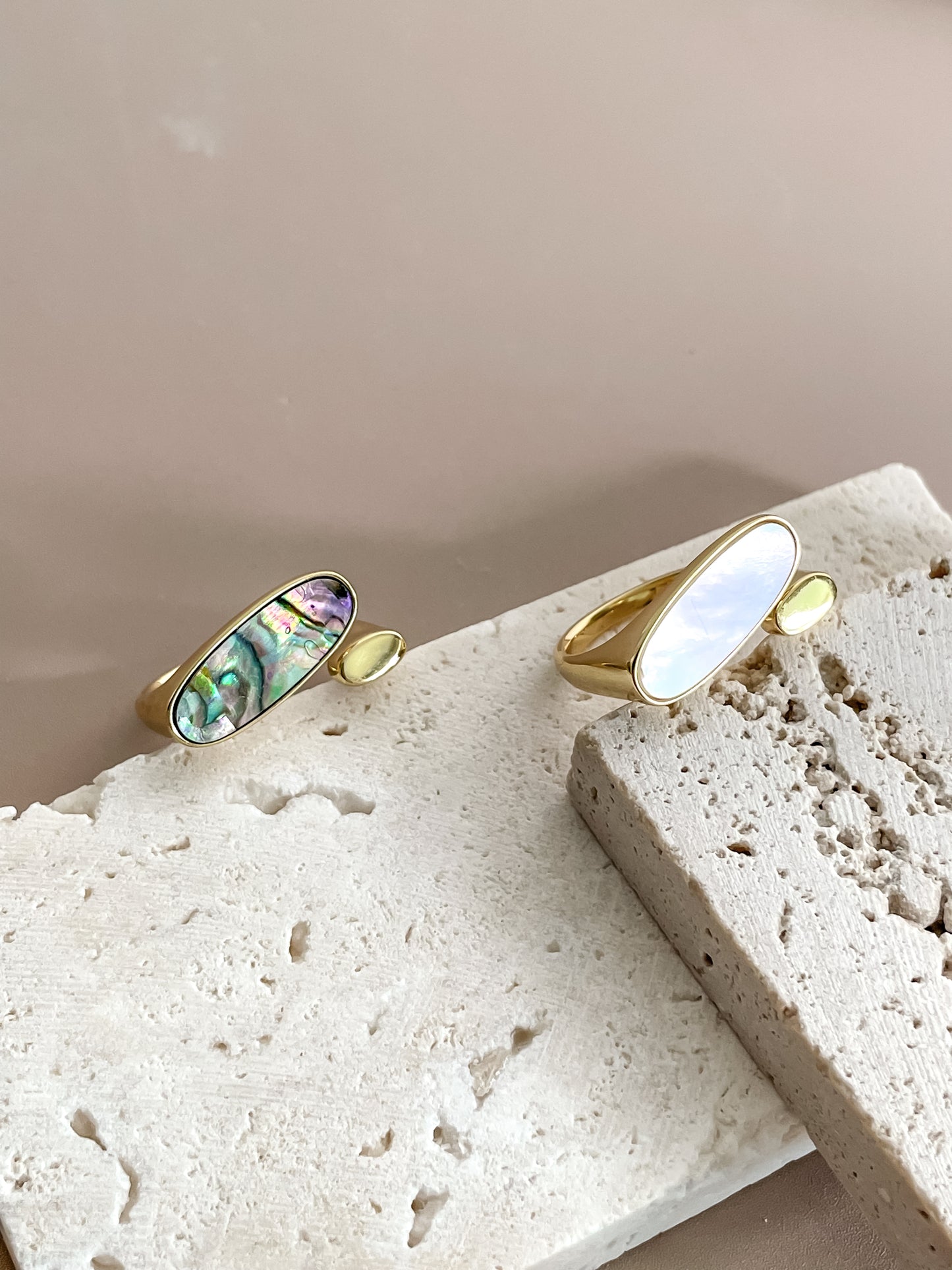 Minimalist Abalone Shell Ring