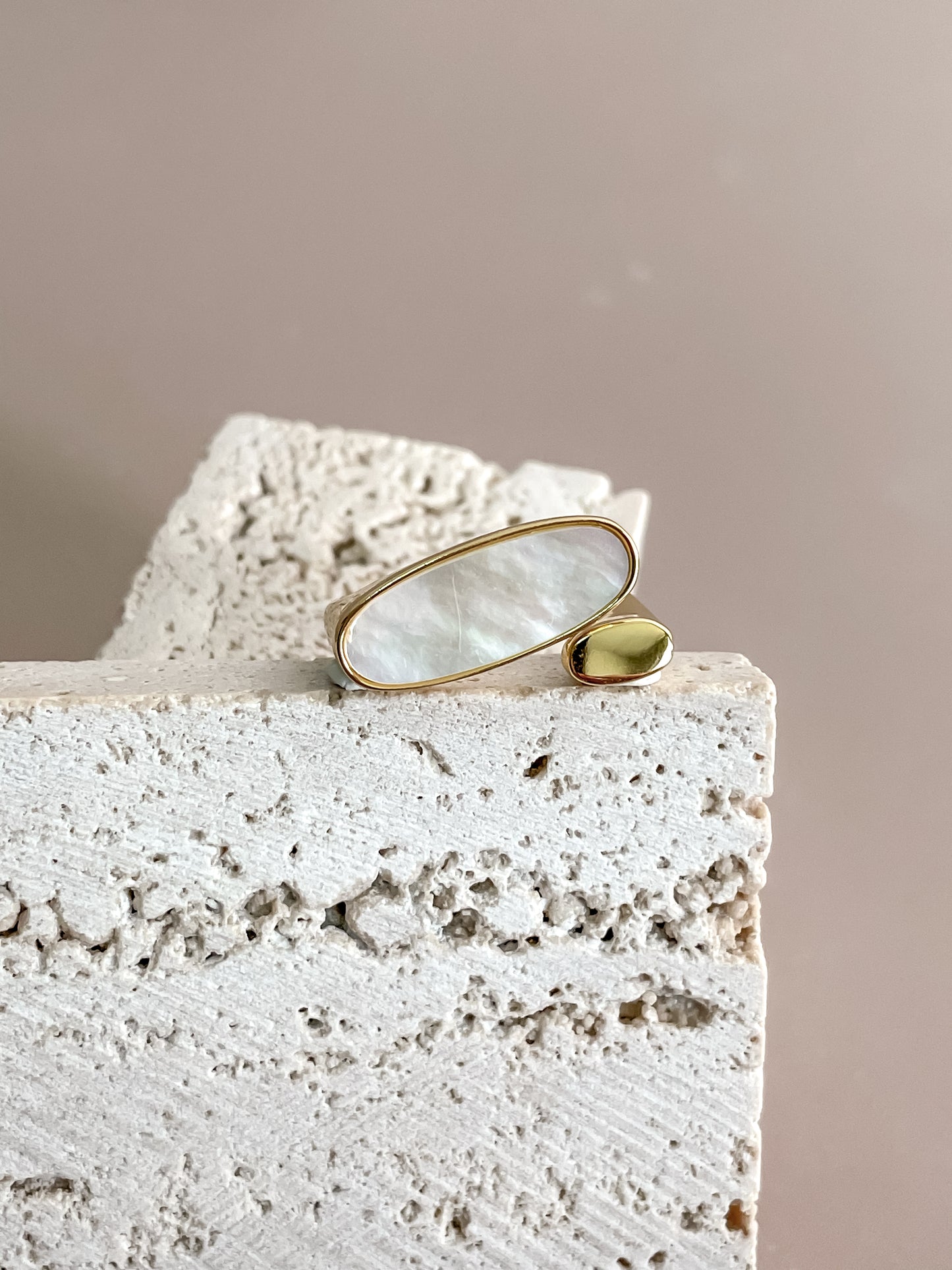 Minimalist Abalone Shell Ring