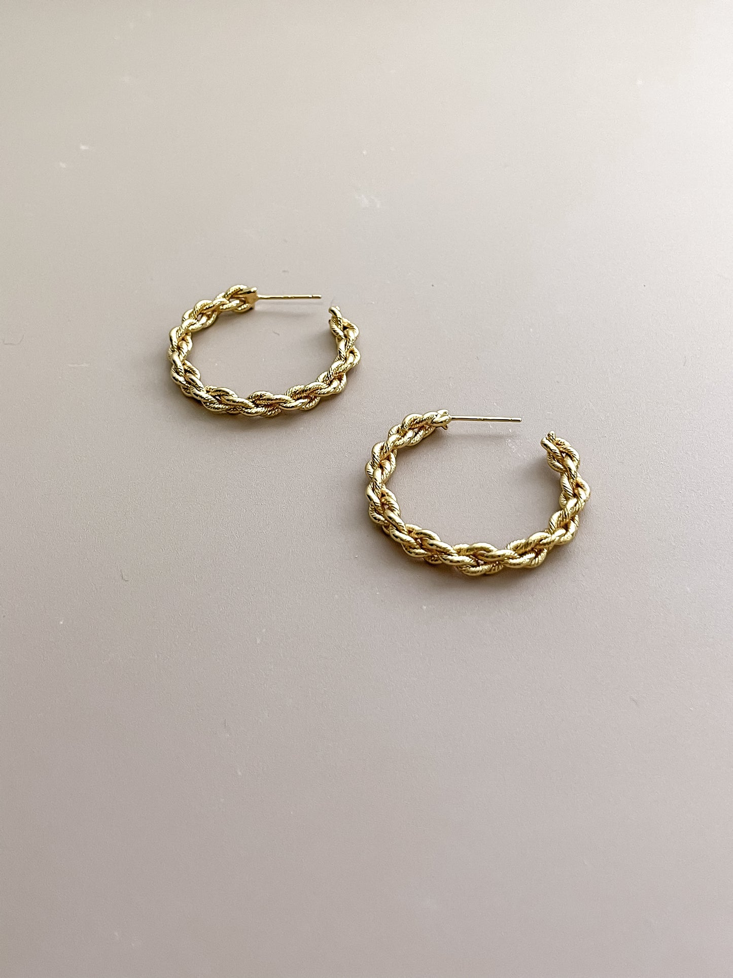 Twisted Rope C-Shaped Earrings
