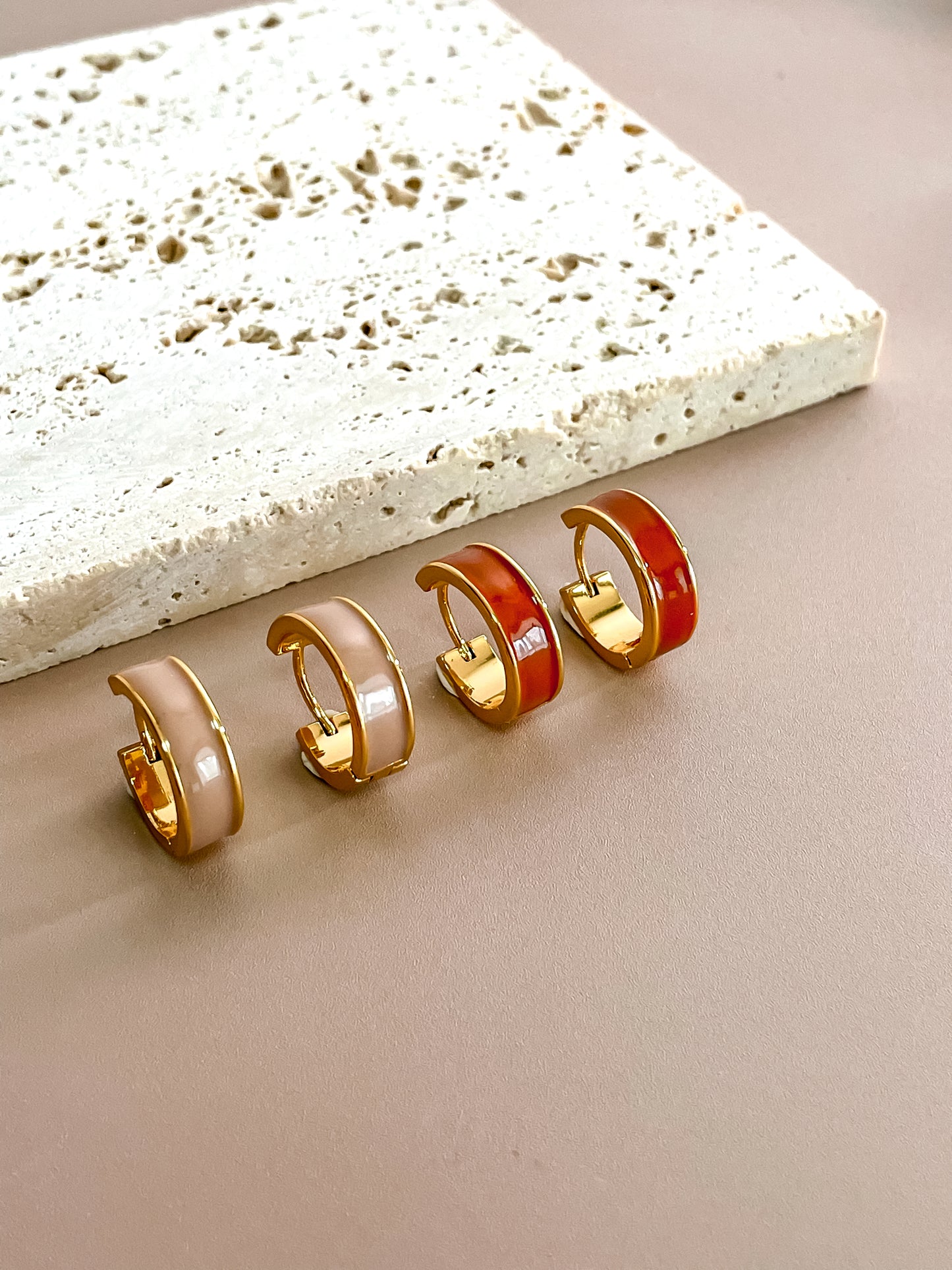 Minimalist Enamel Simple Hoops