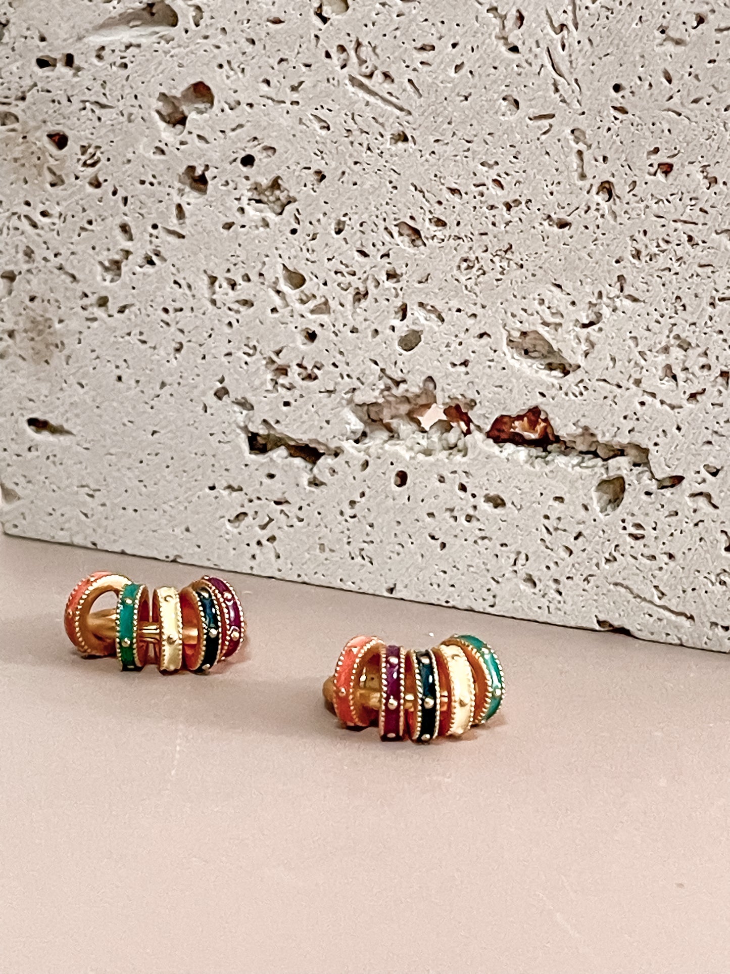 Colorful Enamel Ring Jewelry Set