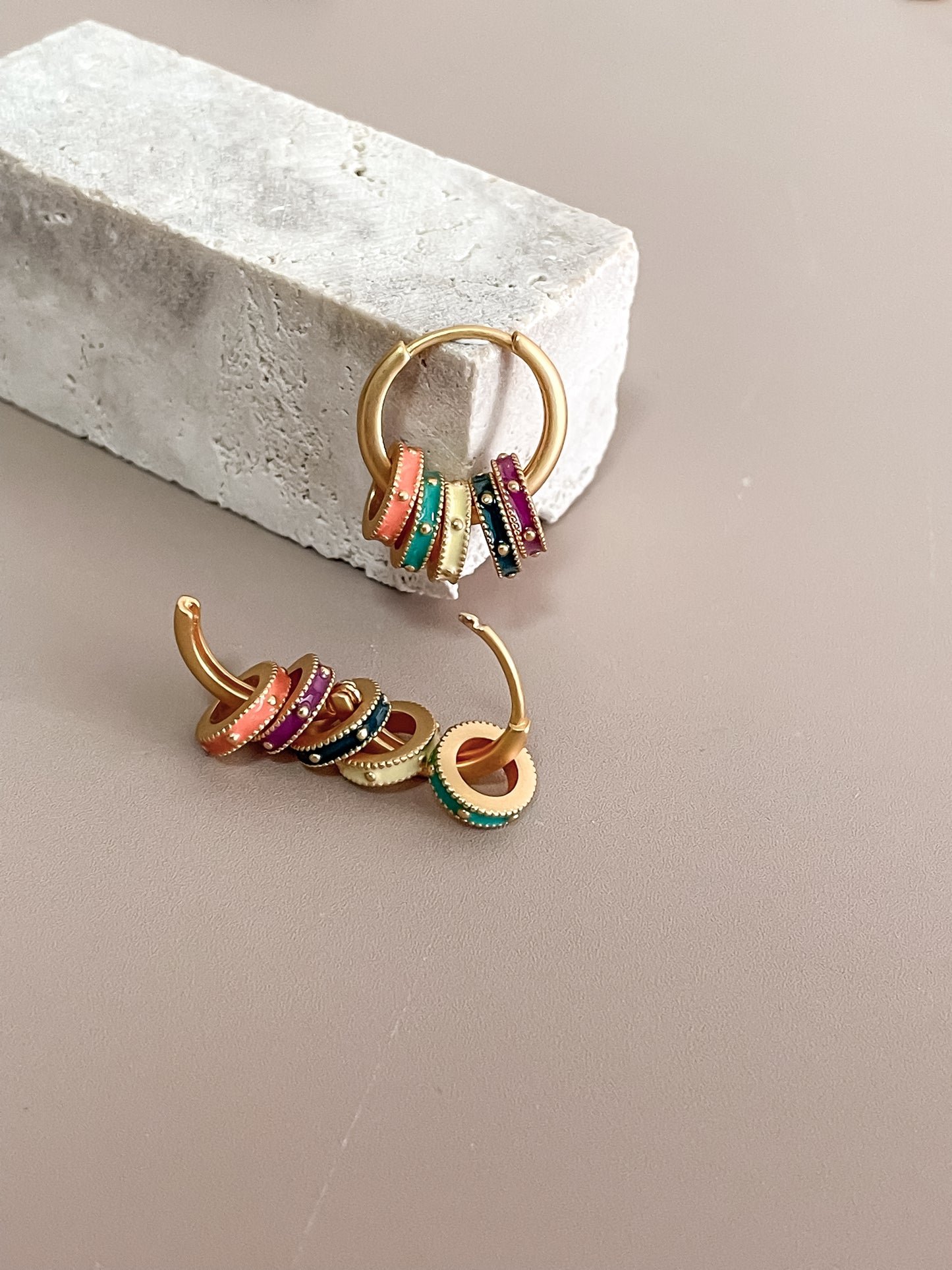 Colorful Enamel Ring Jewelry Set