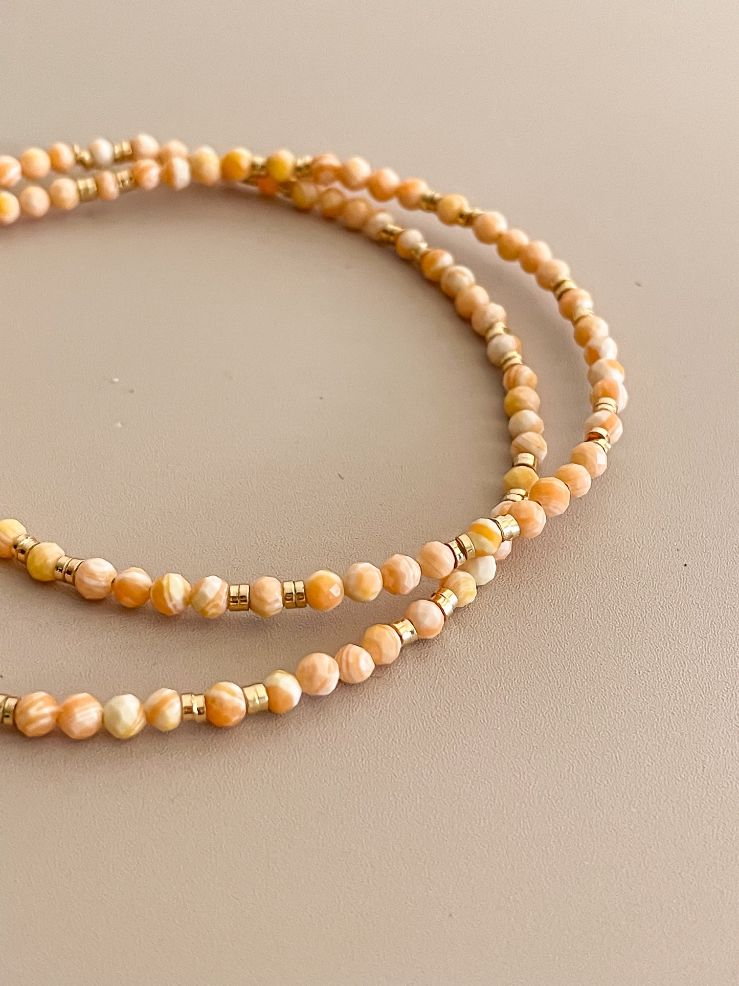 Mini Orange Beaded Necklace