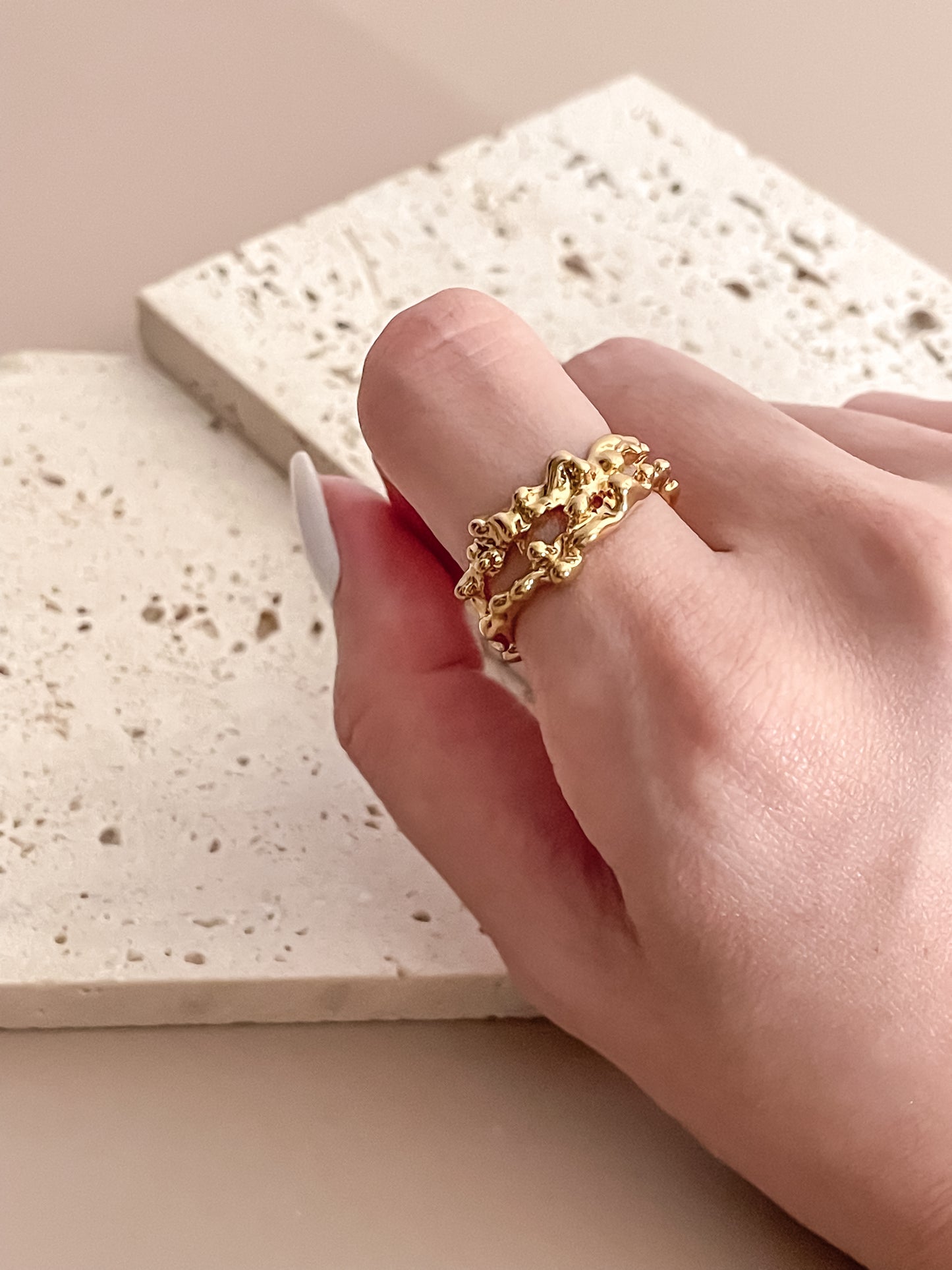 Lava-inspired Gold Ring