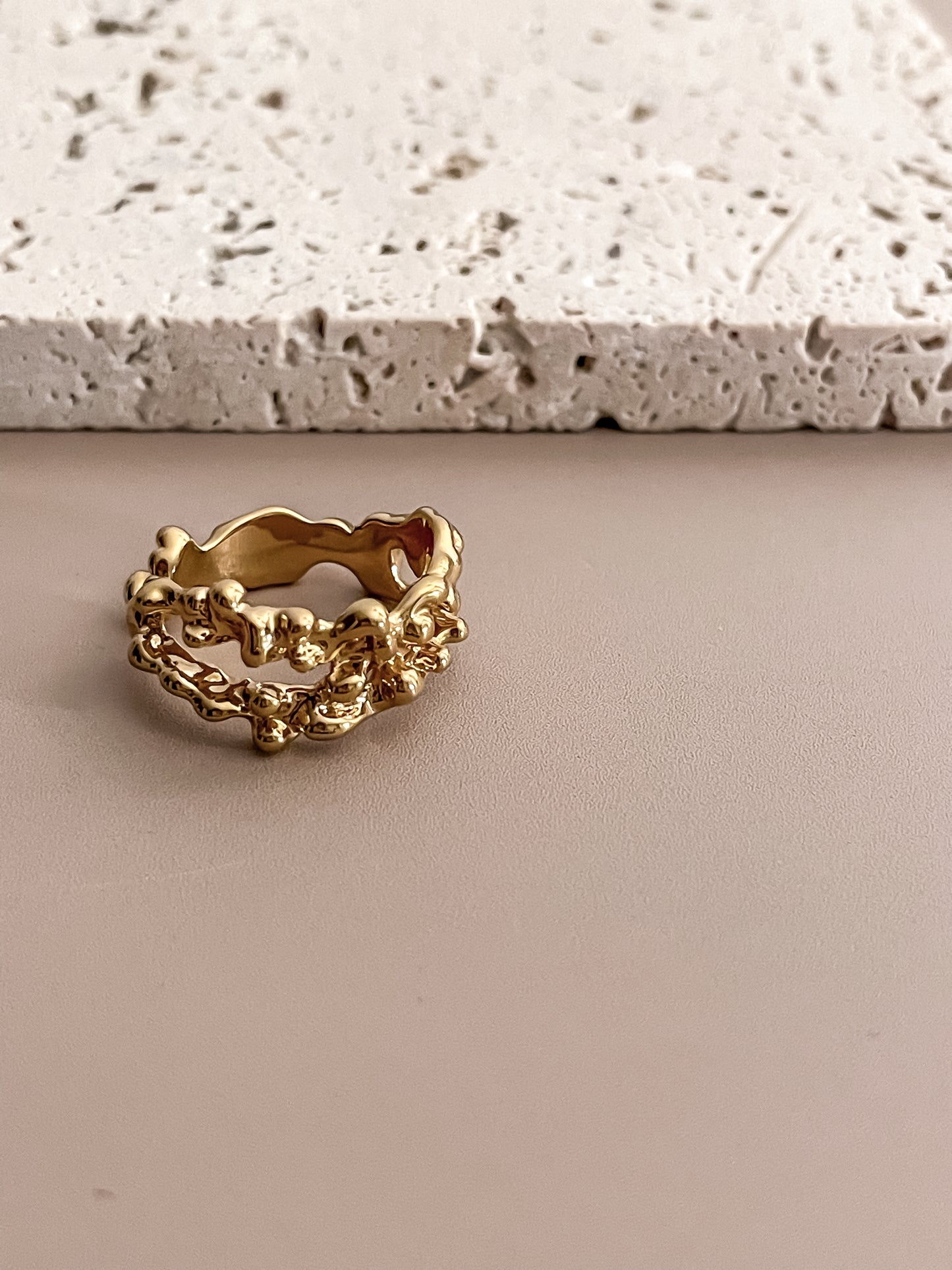 Lava-inspired Gold Ring