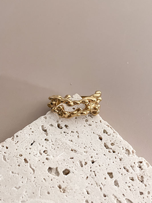 Lava-inspired Gold Ring