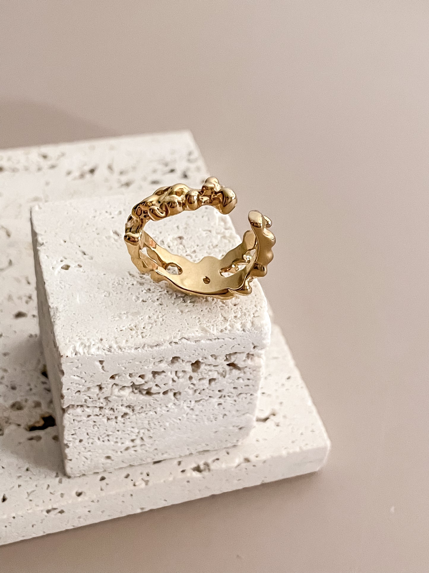 Lava-inspired Gold Ring