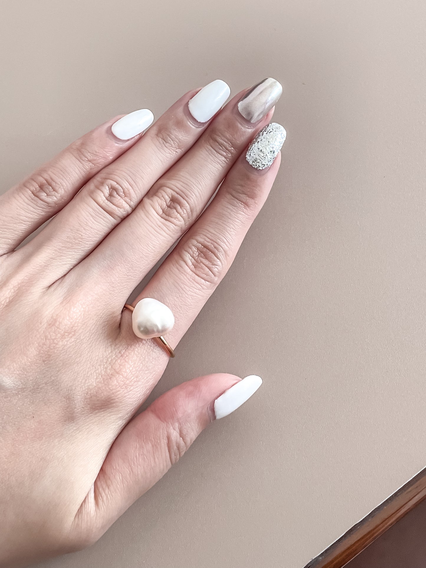 Pearl Open Ring