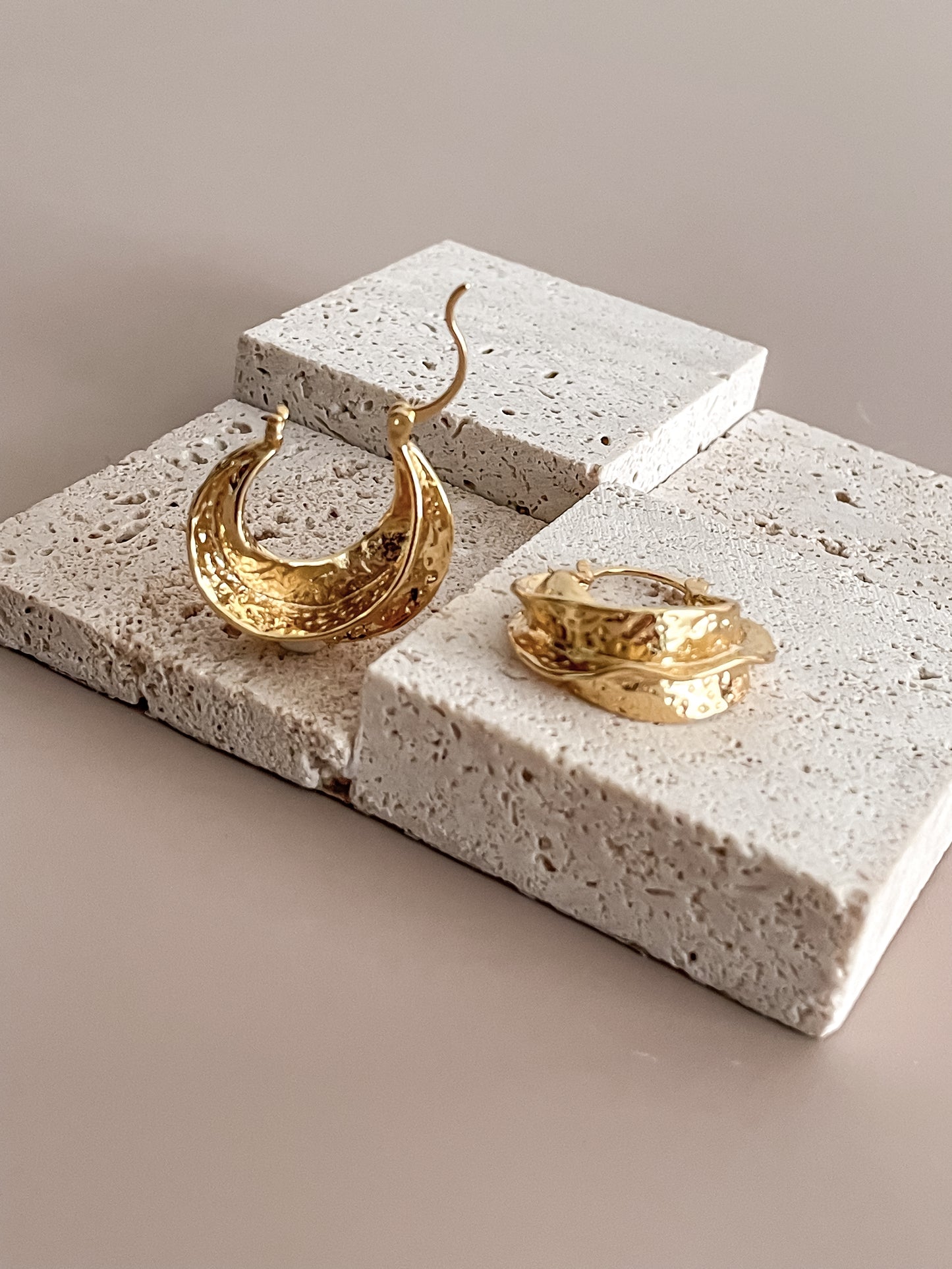 Hammered Textured Chunky Hoops