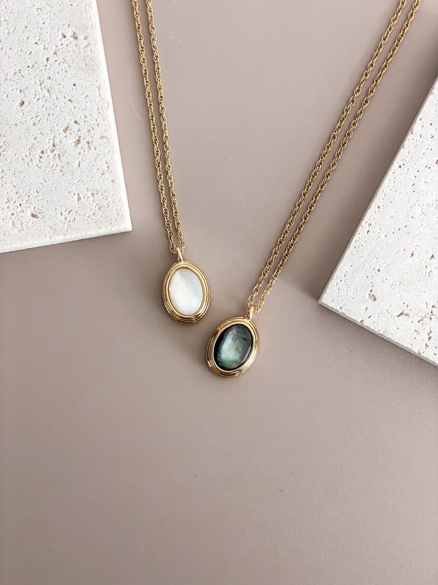 Oval Abalone Shell Necklace