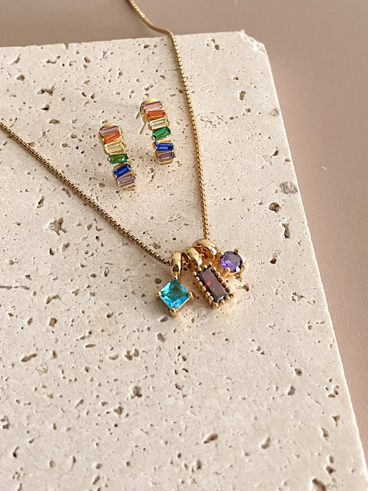 Rainbow Zircon Jewelry Set