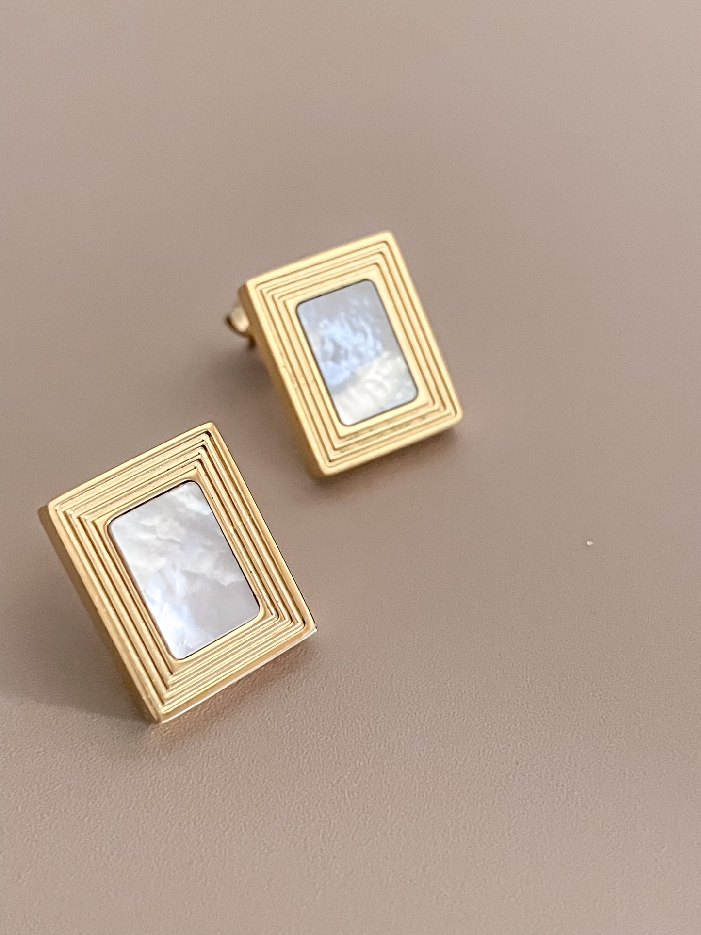 Square Mother of Pearl Earrings