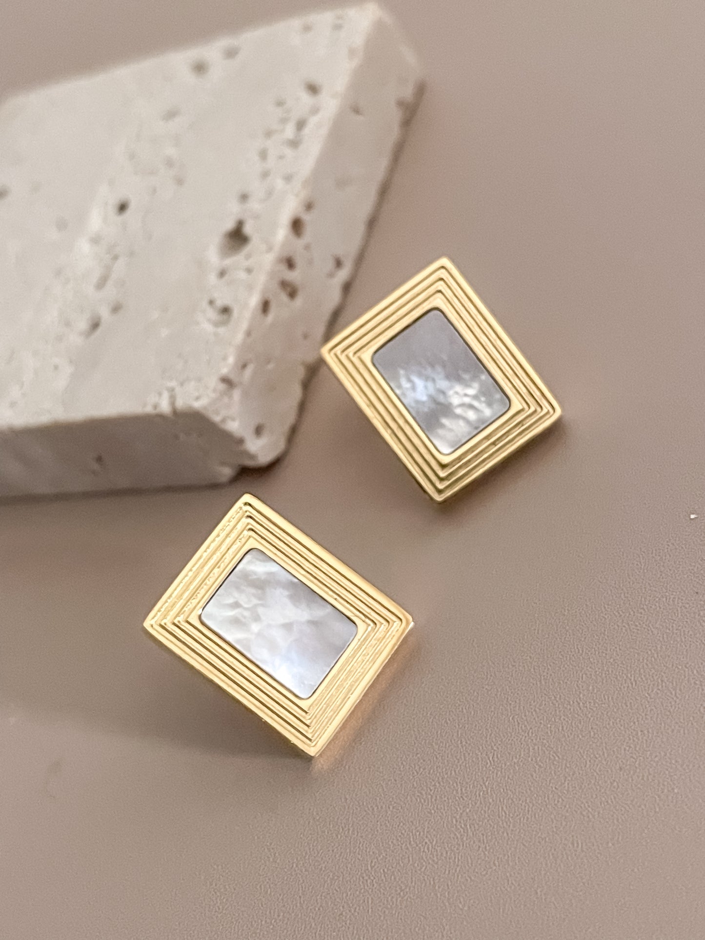 Square Mother of Pearl Earrings