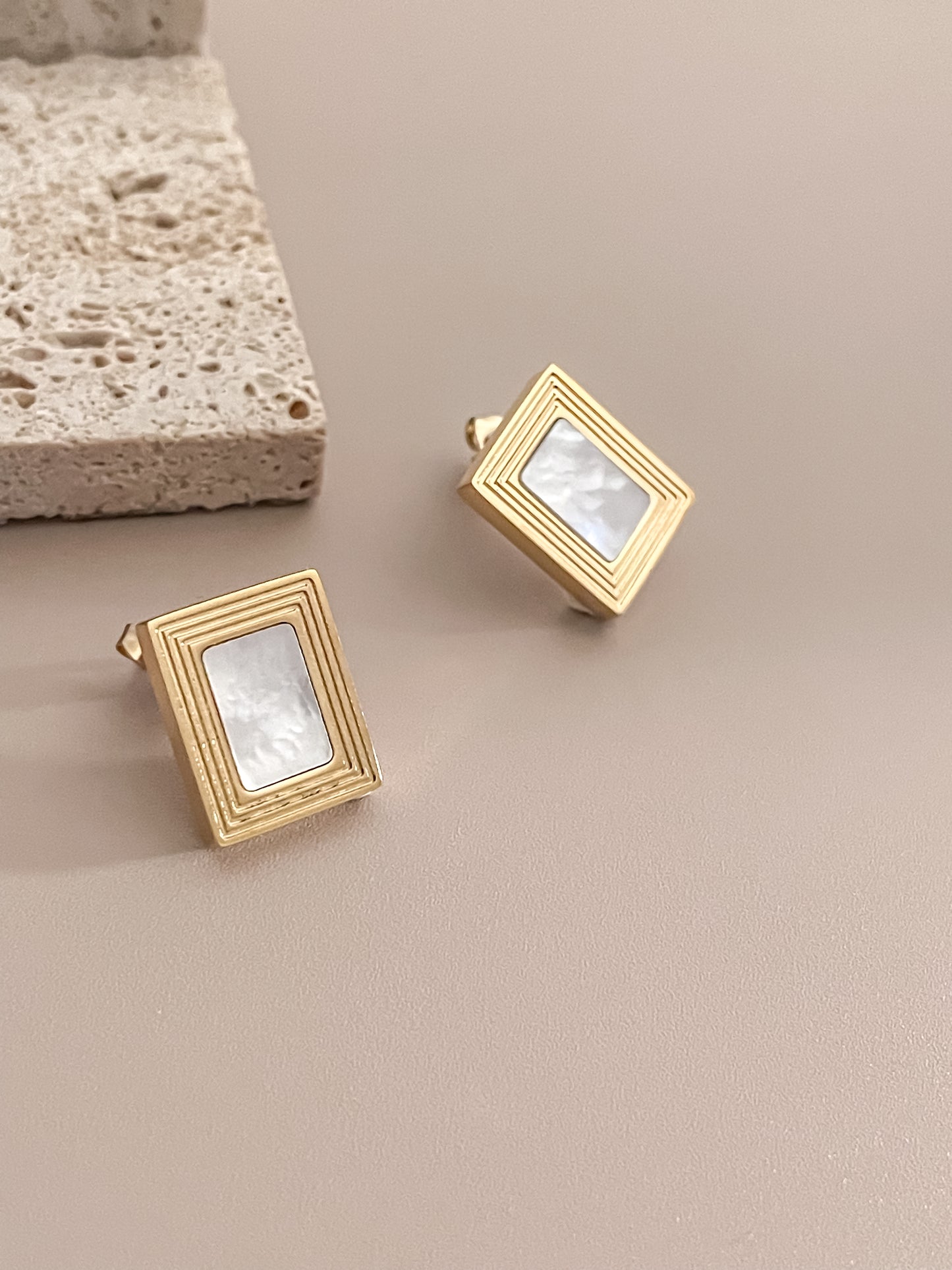 Square Mother of Pearl Earrings