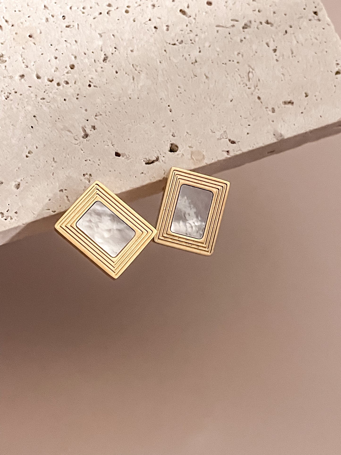 Square Mother of Pearl Earrings