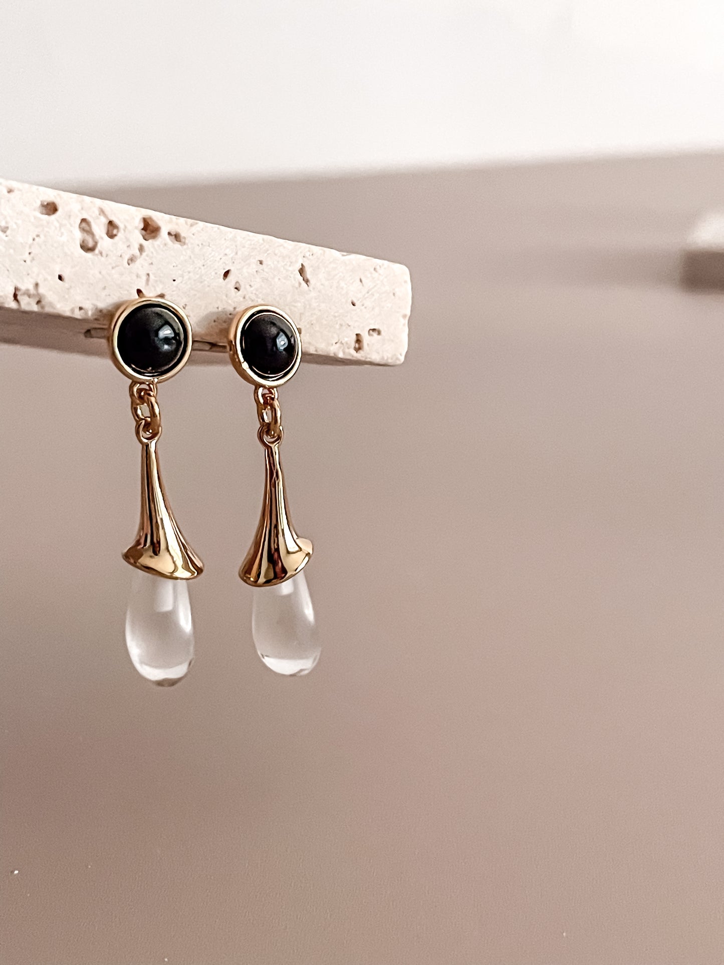 Glass Water Drop Earrings