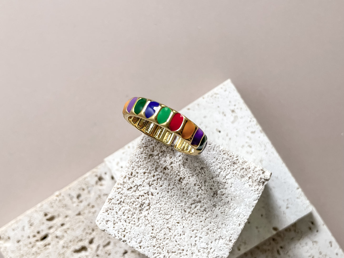 Color Palette Enamel Ring