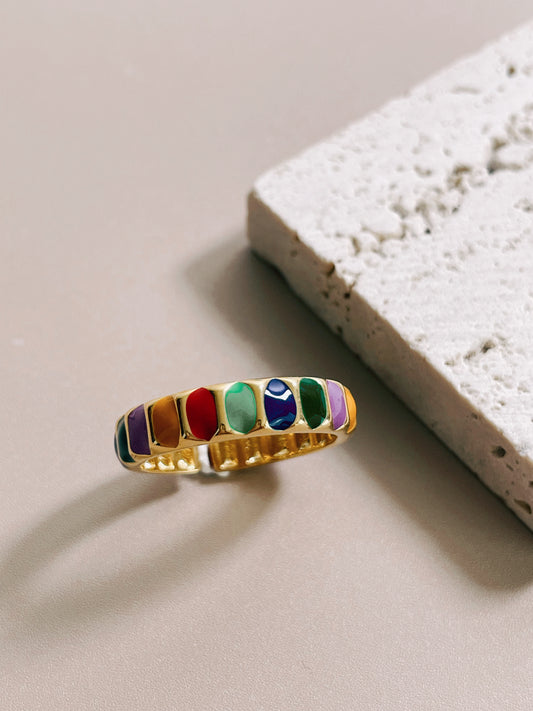 Color Palette Enamel Ring