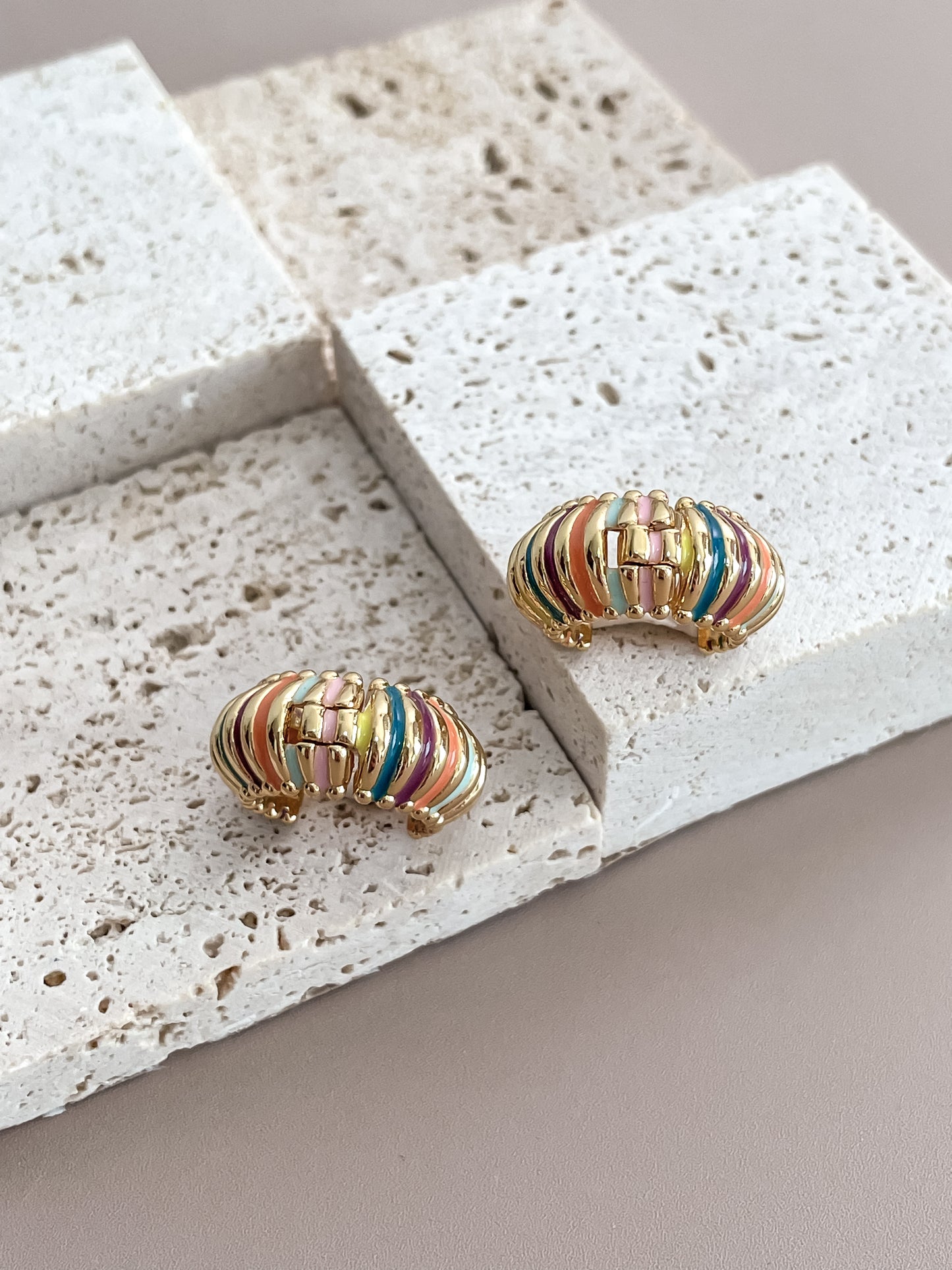 Enamel Rainbow Color Hoops