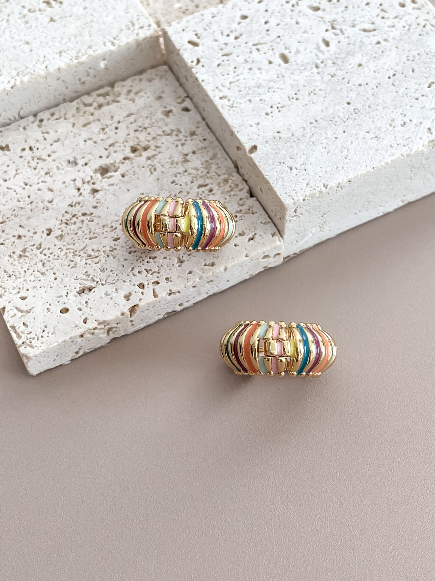 Enamel Rainbow Color Hoops