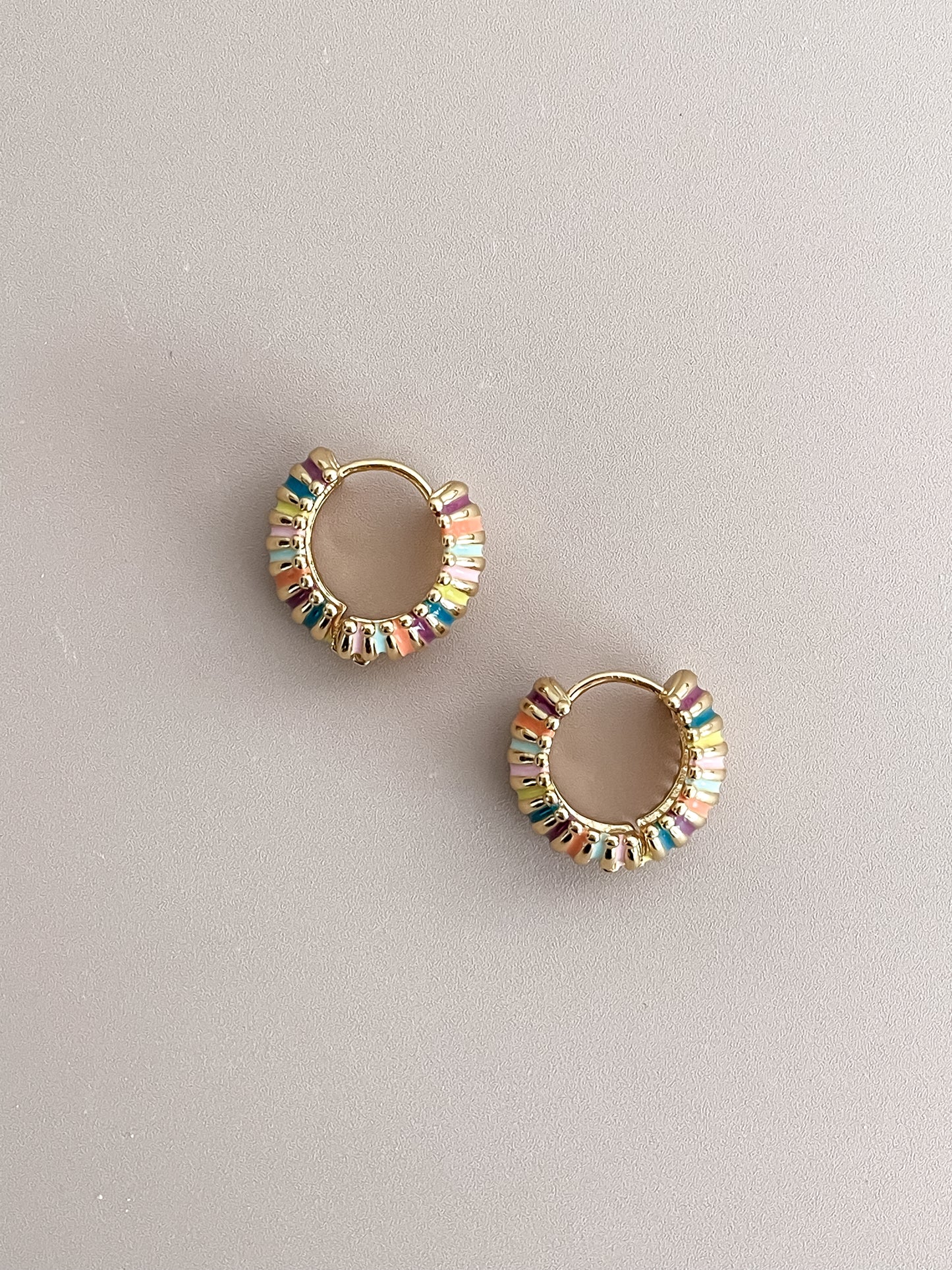 Enamel Rainbow Color Hoops