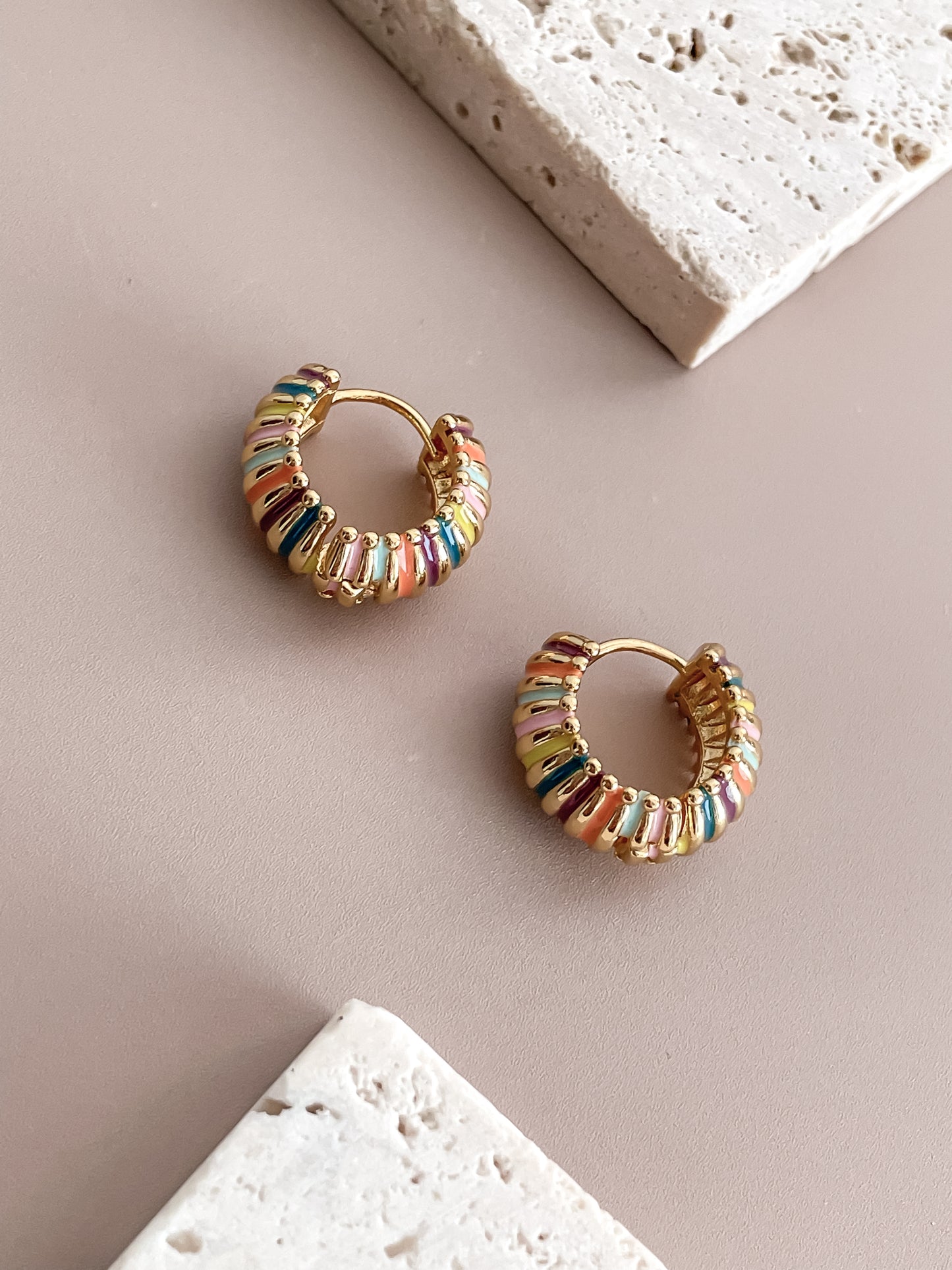 Enamel Rainbow Color Hoops