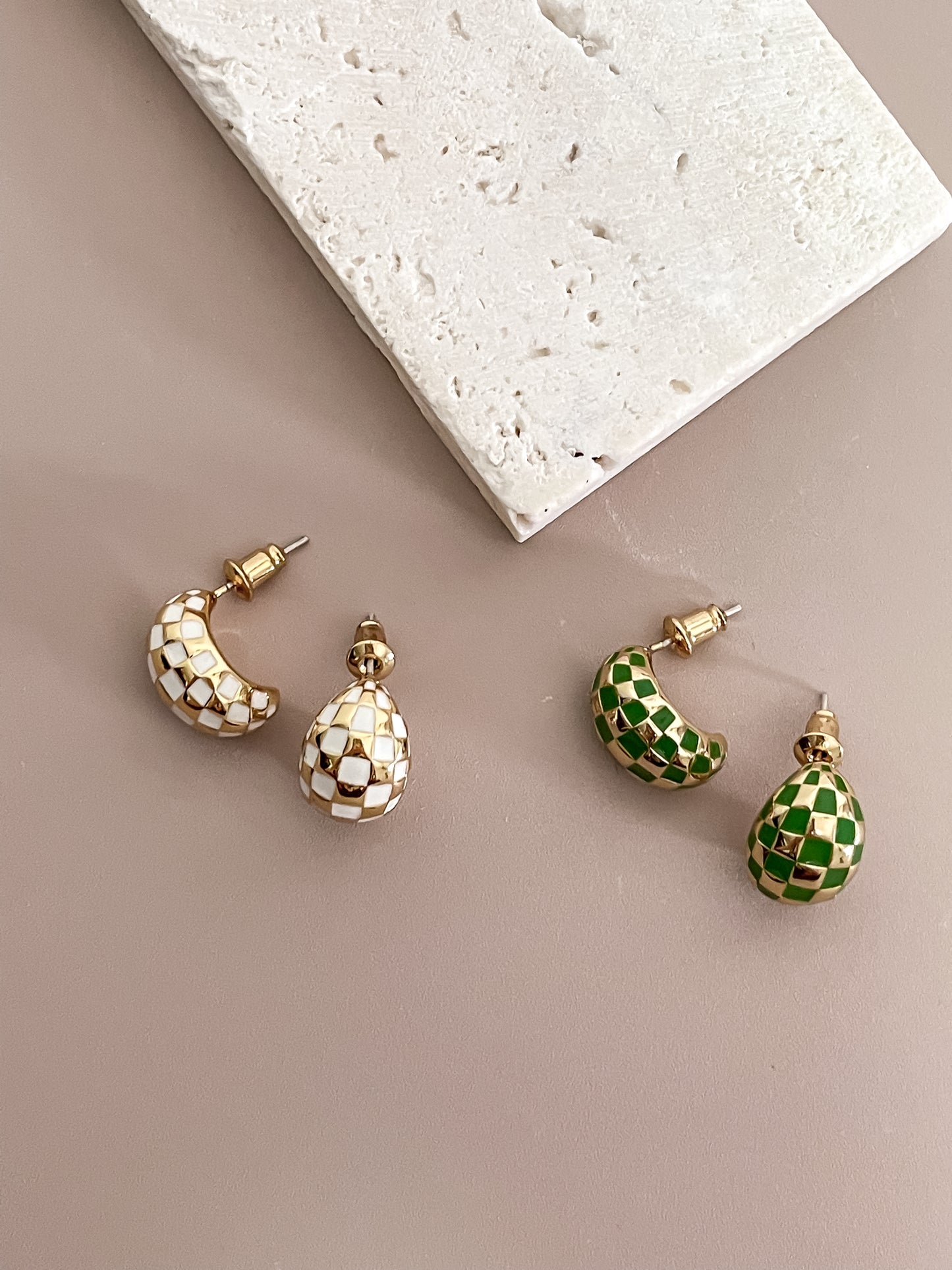 Checkerboard Pattern Earrings