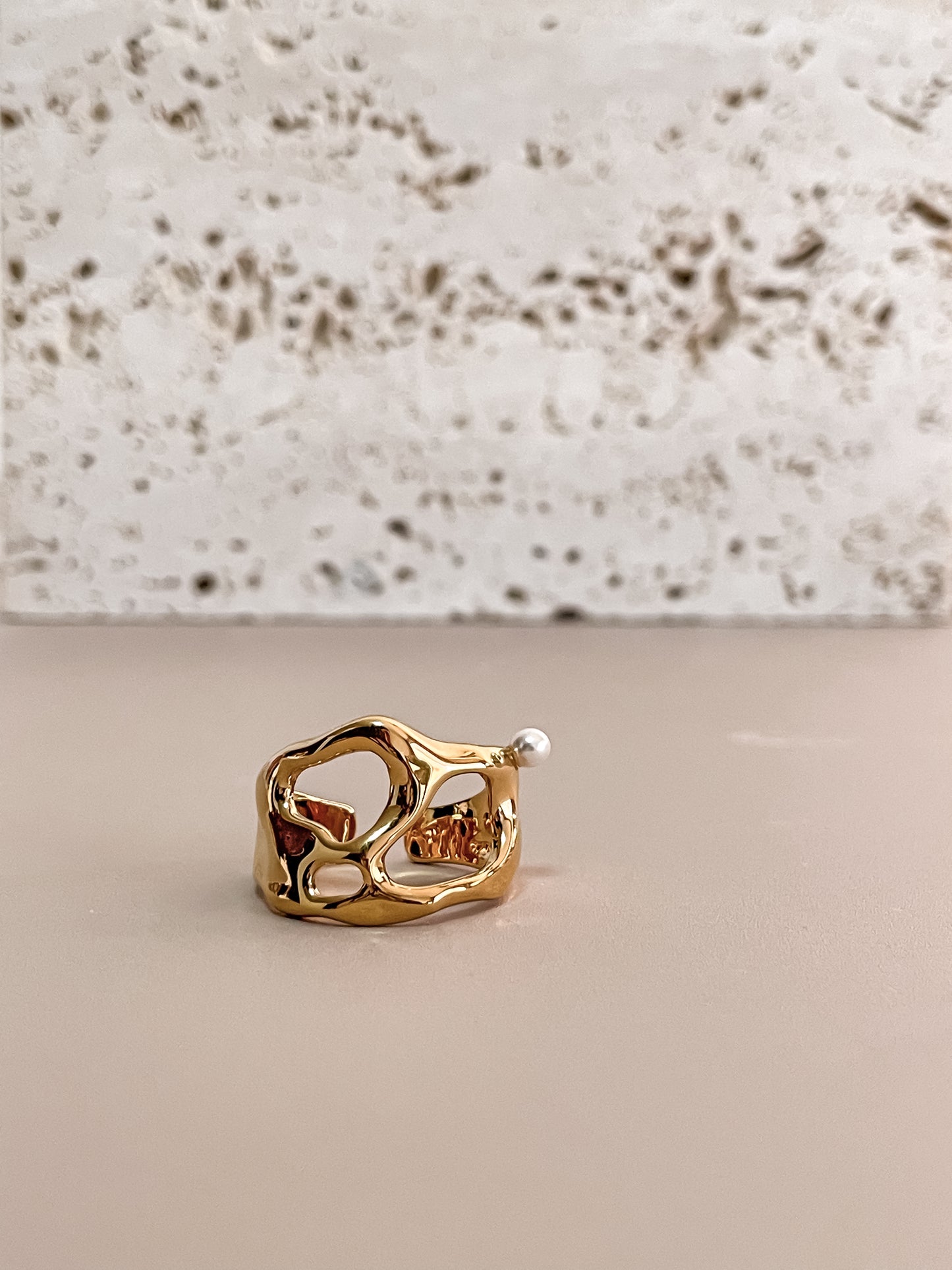 Irregular Cutouts Adjustable Ring