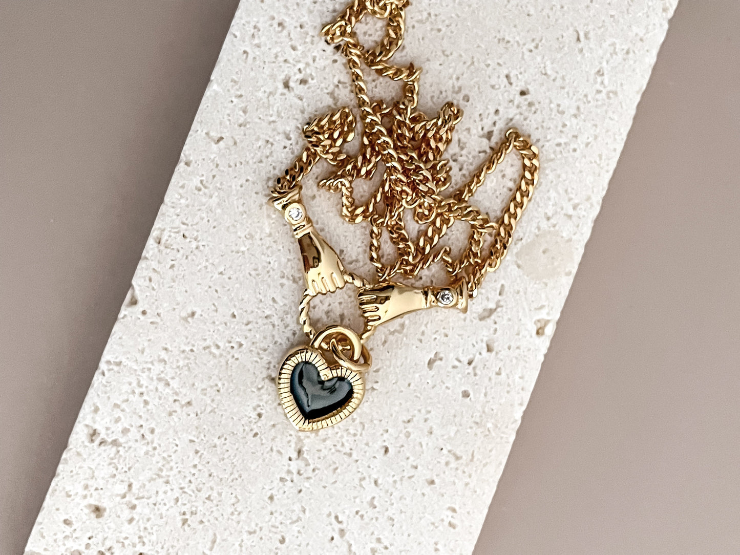 Black Heart Zirconia Necklace