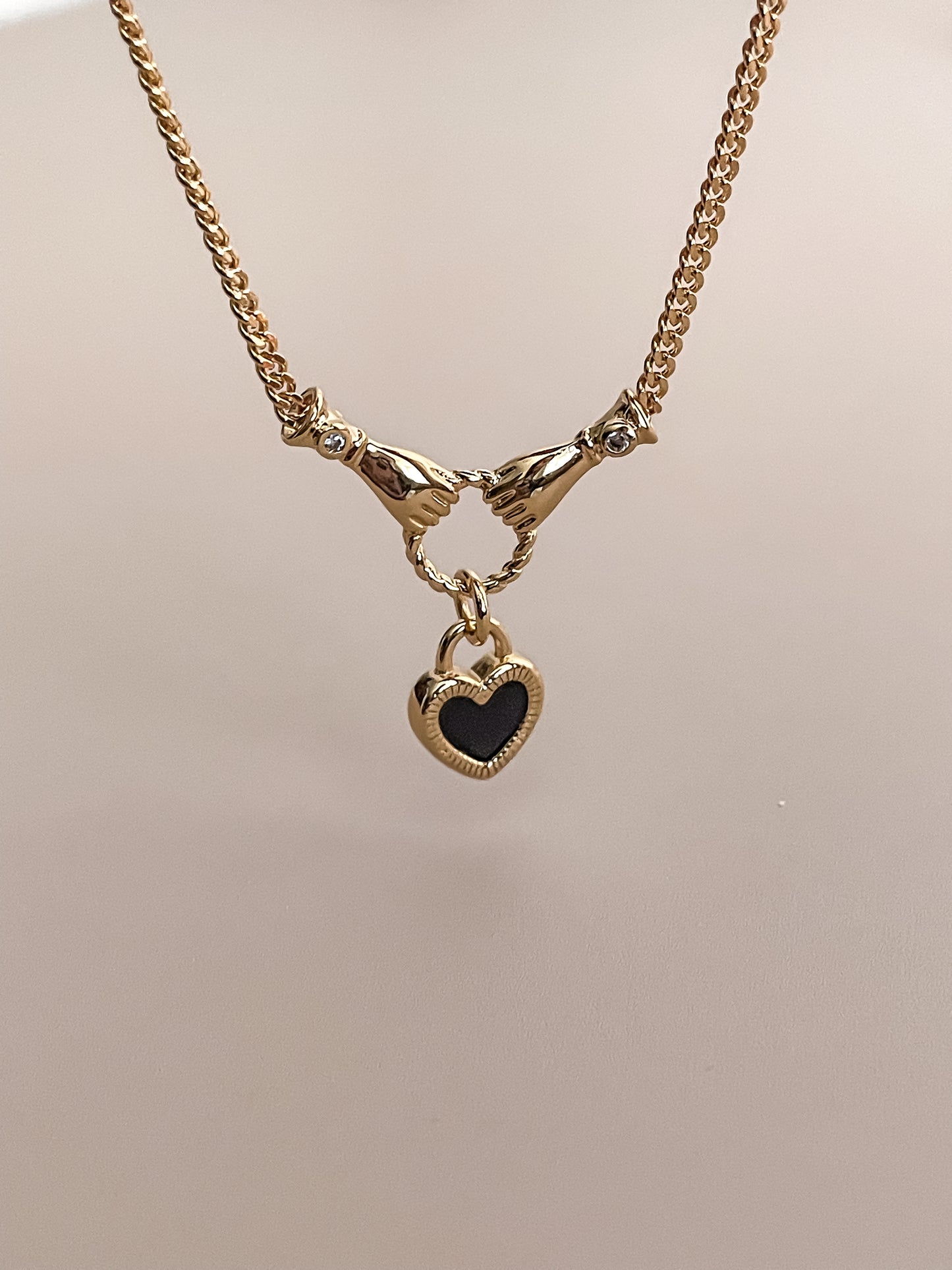 Black Heart Zirconia Necklace