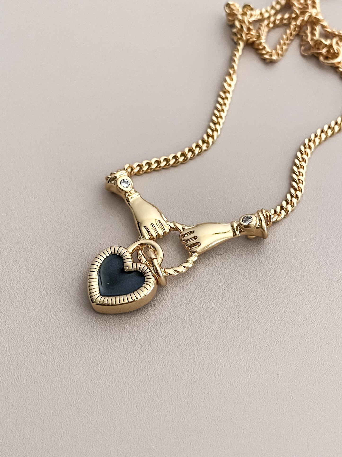 Black Heart Zirconia Necklace