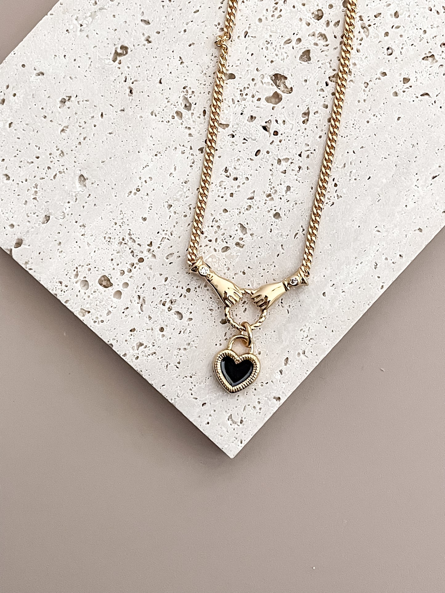 Black Heart Zirconia Necklace