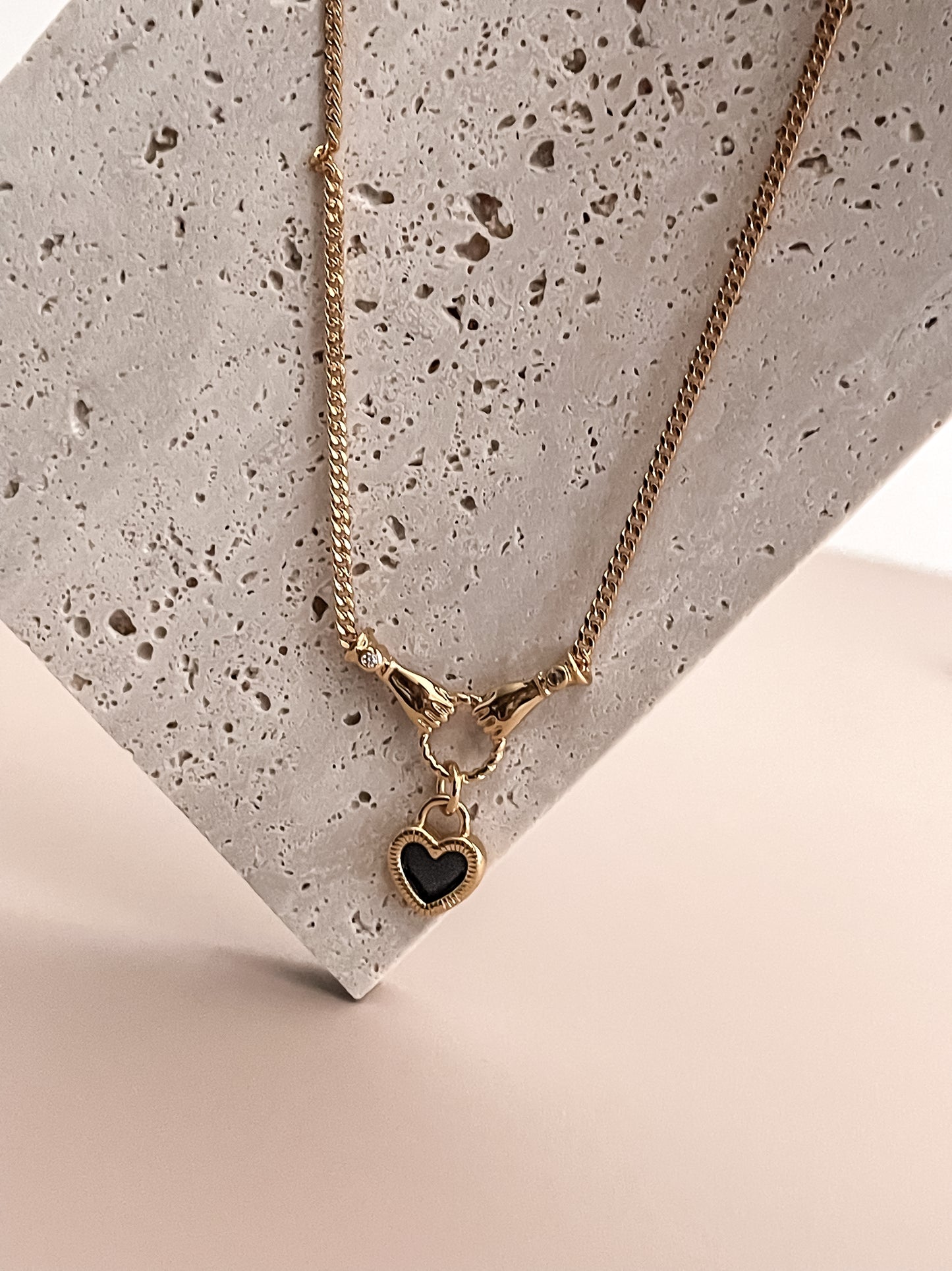 Black Heart Zirconia Necklace