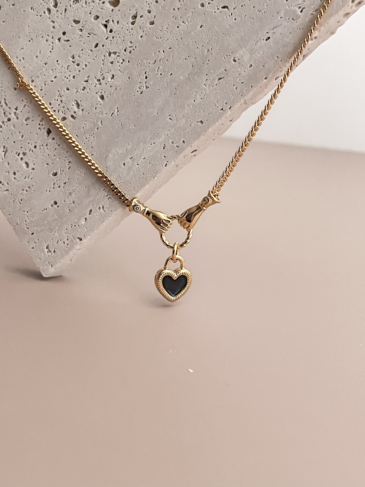 Black Heart Zirconia Necklace