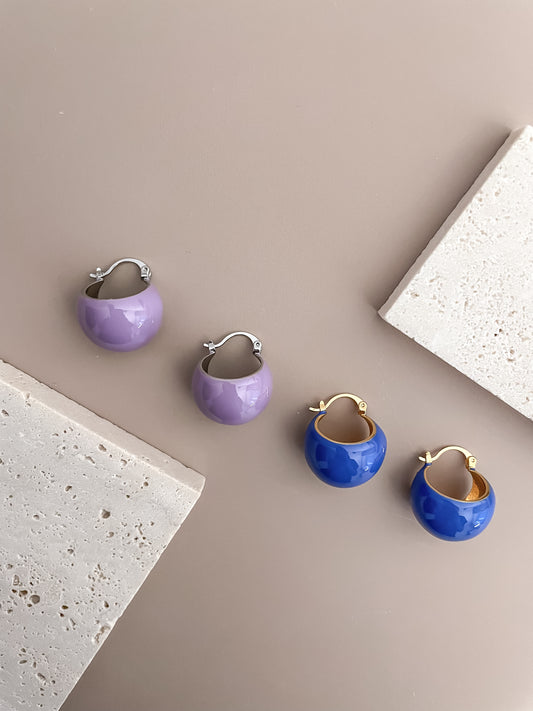 Enamel Hollow Sphere Earrings