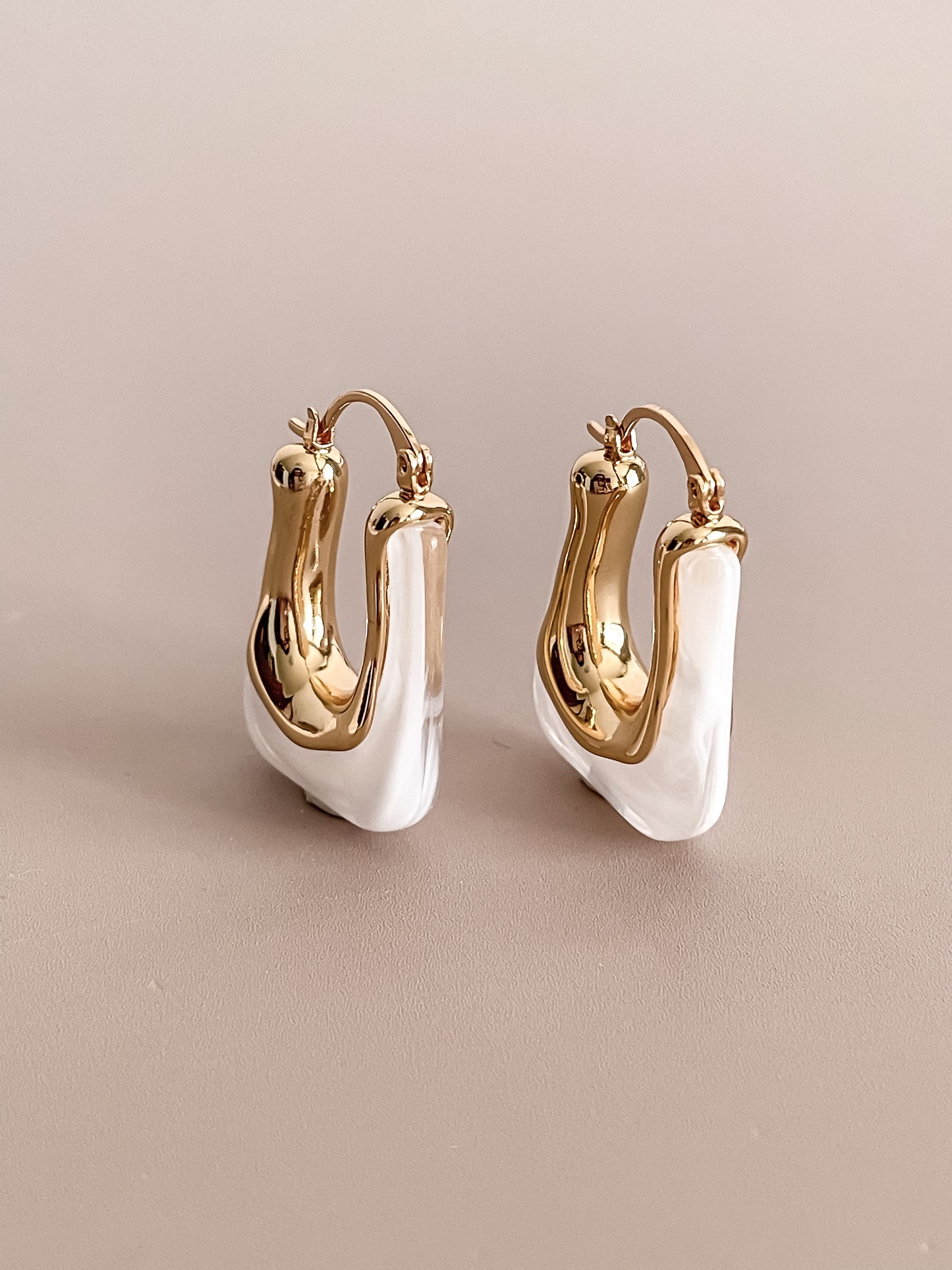 Acrylic U Shape Latch Hoop Earrings